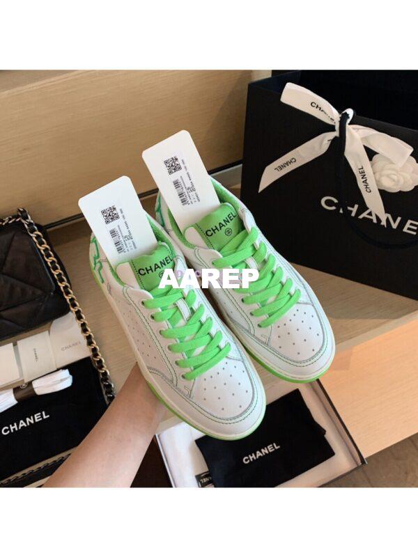 Replica Chanel Trainers Calfskin Sneakers G35934 Green 5