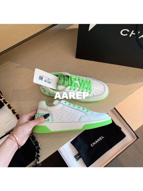 Replica Chanel Trainers Calfskin Sneakers G35934 Green 6