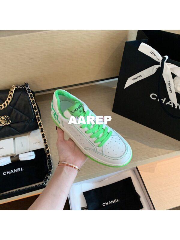 Replica Chanel Trainers Calfskin Sneakers G35934 Green 7