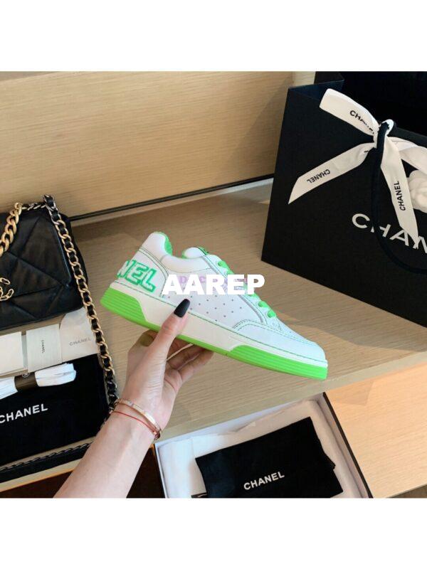 Replica Chanel Trainers Calfskin Sneakers G35934 Green 8