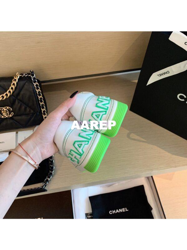 Replica Chanel Trainers Calfskin Sneakers G35934 Green 9