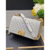 Replica Chanel Medium Boy Handbag in Grained Calfskin with Matte Gold Hardware 67086 Wine