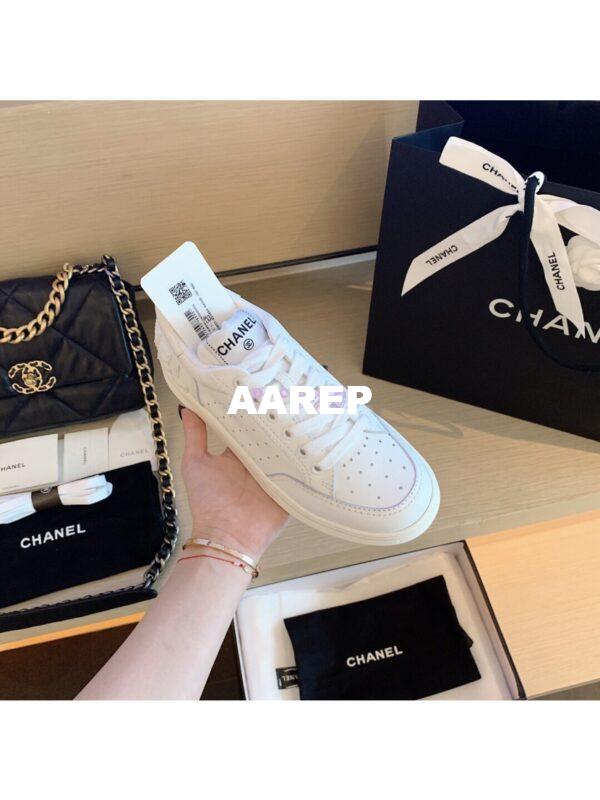 Replica Chanel Trainers Calfskin Sneakers G35934 White 5