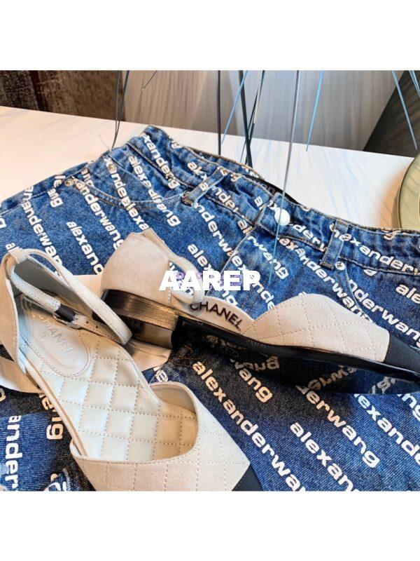 Replica Chanel Mary Janes G36048 Suede Calfskin Grey 4