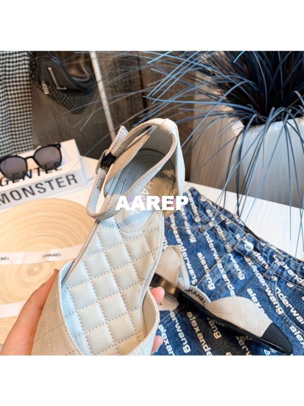 Replica Chanel Mary Janes G36048 Suede Calfskin Grey 5