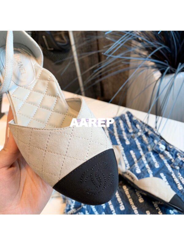 Replica Chanel Mary Janes G36048 Suede Calfskin Grey 6