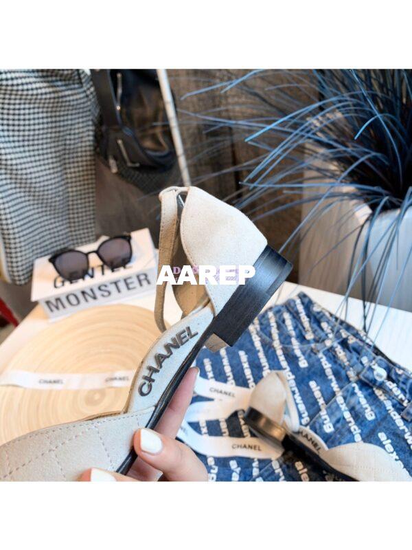 Replica Chanel Mary Janes G36048 Suede Calfskin Grey 8
