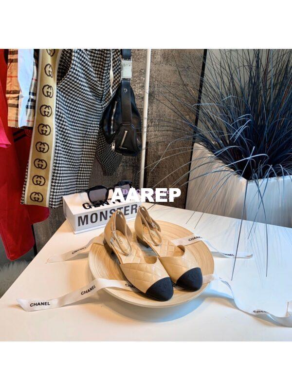 Replica Chanel Mary Janes G36048 Lambskin Beige 2