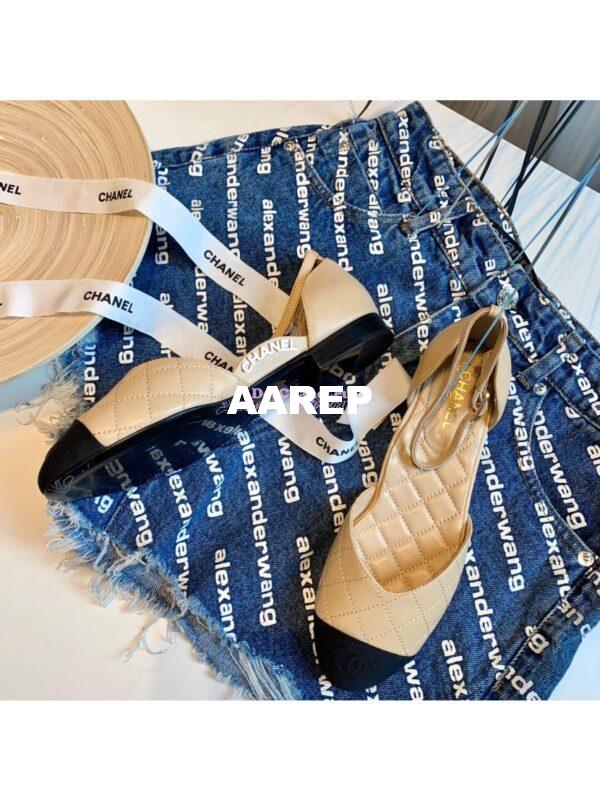 Replica Chanel Mary Janes G36048 Lambskin Beige 8