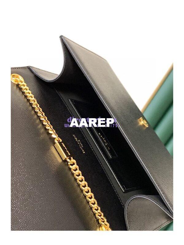 Replica YSL Saint Laurent Classic Medium Kate Satchel In Grained De Poudre Textured Leather Black 9