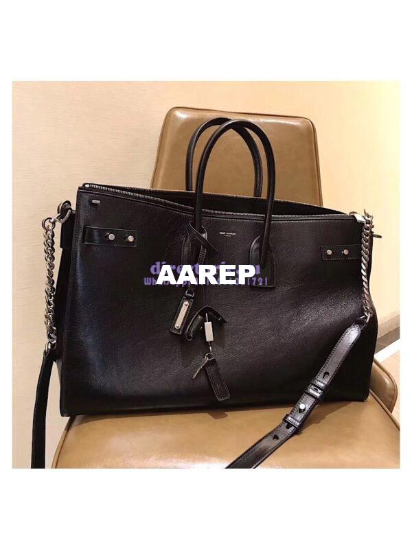 Replica YSL Saint Laurent Sac De Jour Souple 36 Duffle Bag In Black Moroder Leather 4