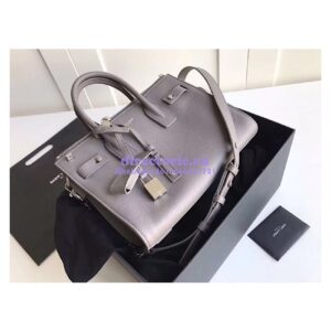 Replica YSL Saint Laurent Baby Sac De Jour Souple Duffle Bag In Grained Leather Grey