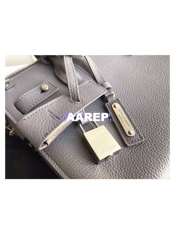 Replica YSL Saint Laurent Baby Sac De Jour Souple Duffle Bag In Grained Leather Grey 5