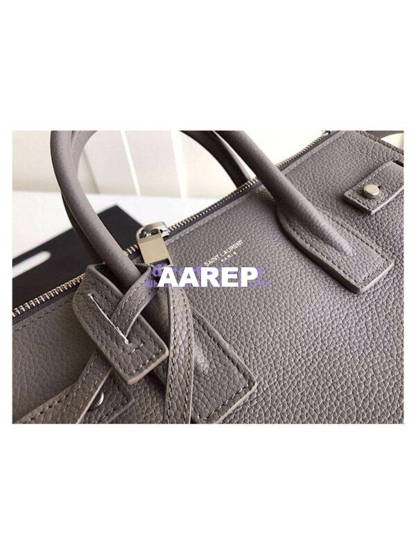 Replica YSL Saint Laurent Baby Sac De Jour Souple Duffle Bag In Grained Leather Grey 6