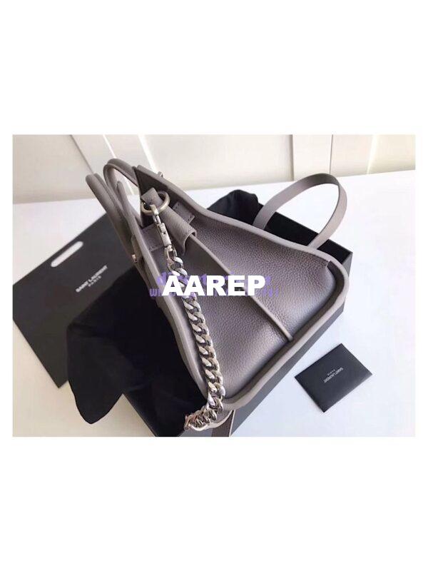 Replica YSL Saint Laurent Baby Sac De Jour Souple Duffle Bag In Grained Leather Grey 8