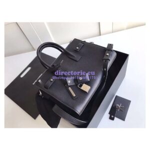 Replica YSL Saint Laurent Baby Sac De Jour Souple Duffle Bag In Grained Leather Black