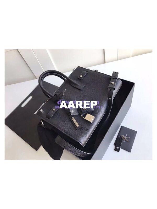 Replica YSL Saint Laurent Baby Sac De Jour Souple Duffle Bag In Grained Leather Black 3