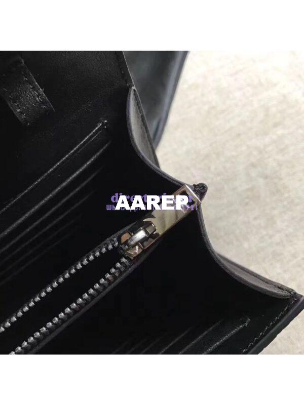 Replica YSL Monogram Saint Laurent Chain Wallet In Black Crocodile Embossed Shiny Leather 442015 9