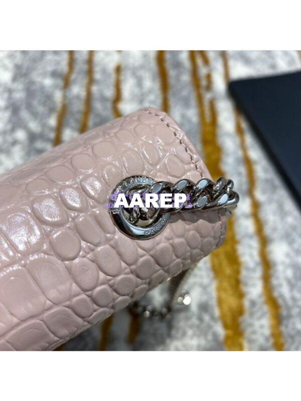 Replica YSL Classic Medium Kate Monogram Saint Laurent Tassel Satchel In Pink Crocodile Embossed Shiny Leather 354119 8