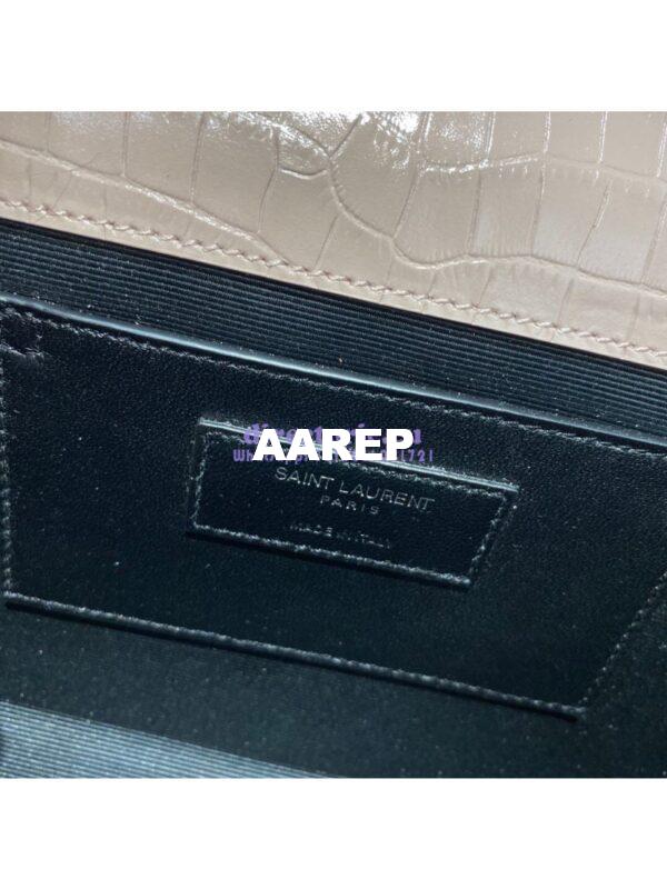 Replica YSL Classic Medium Kate Monogram Saint Laurent Tassel Satchel In Pink Crocodile Embossed Shiny Leather 354119 11