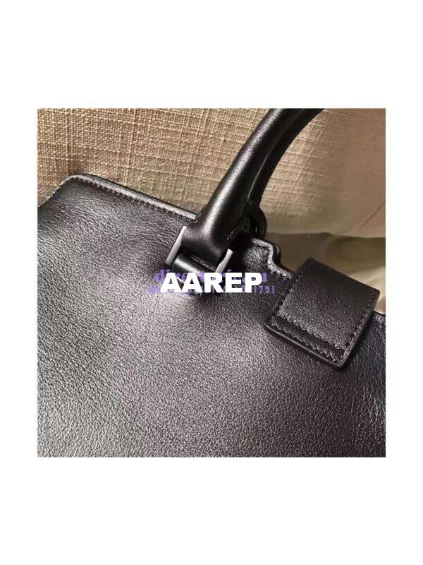 Replica YSL Yves Saint Laurent Cabas Y Calfskin Black Leather Tote Bag with black hardware 8