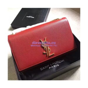 Replica YSL Saint Laurent Kate small chain bag in grain de poudre embossed leather 469390 White
