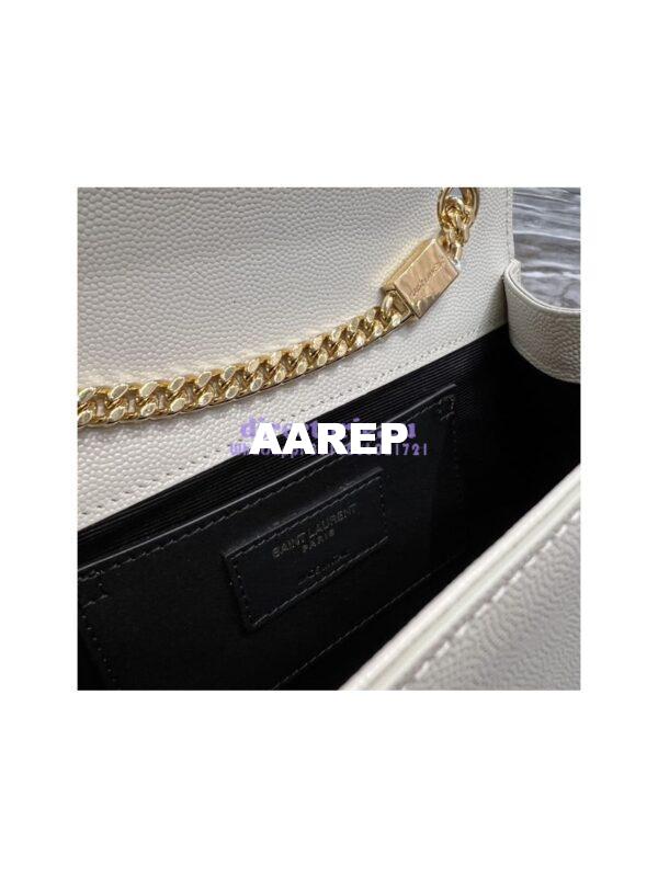 Replica YSL Saint Laurent Kate small chain bag in grain de poudre embossed leather 469390 White 12