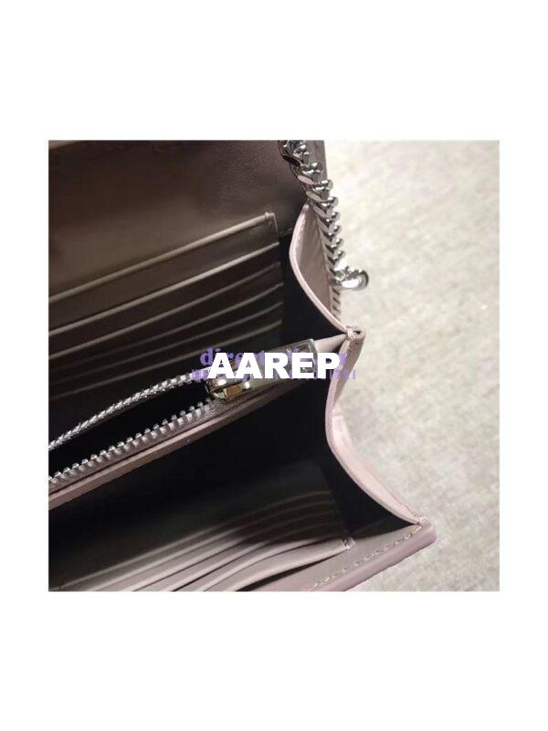 Replica YSL Monogram Saint Laurent Chain Wallet In Antique Rose Crocodile Embossed Shiny Leather 442015 11