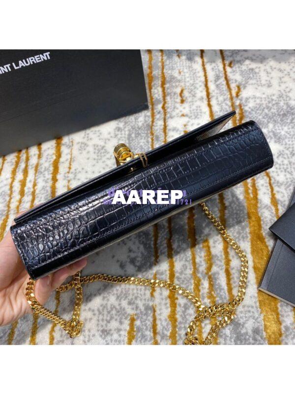 Replica YSL Classic Medium Kate Monogram Saint Laurent Tassel Satchel In Black Crocodile Embossed Shiny Leather 354119 15