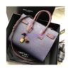 Replica YSL Classic Medium Kate Monogram Saint Laurent Tassel Satchel In Black Crocodile Embossed Shiny Leather 354119