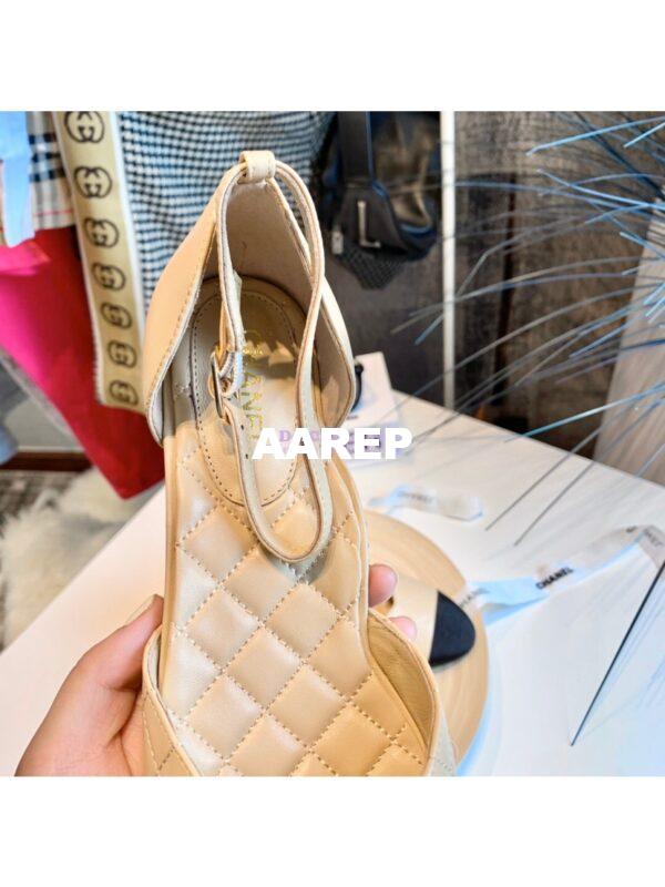 Replica Chanel Mary Janes G36048 Lambskin Beige 10