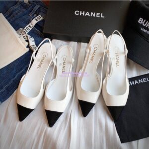Replica Chanel Slingbacks Heel G35259 Patent White