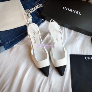 Replica Chanel Slingbacks Heel G35259 Patent White 2