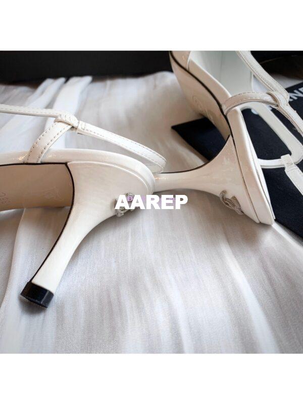 Replica Chanel Slingbacks Heel G35259 Patent White 9