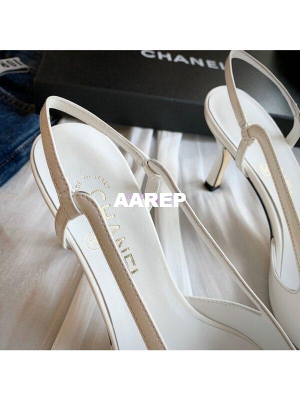 Replica Chanel Slingbacks Heel G35259 Patent White 11