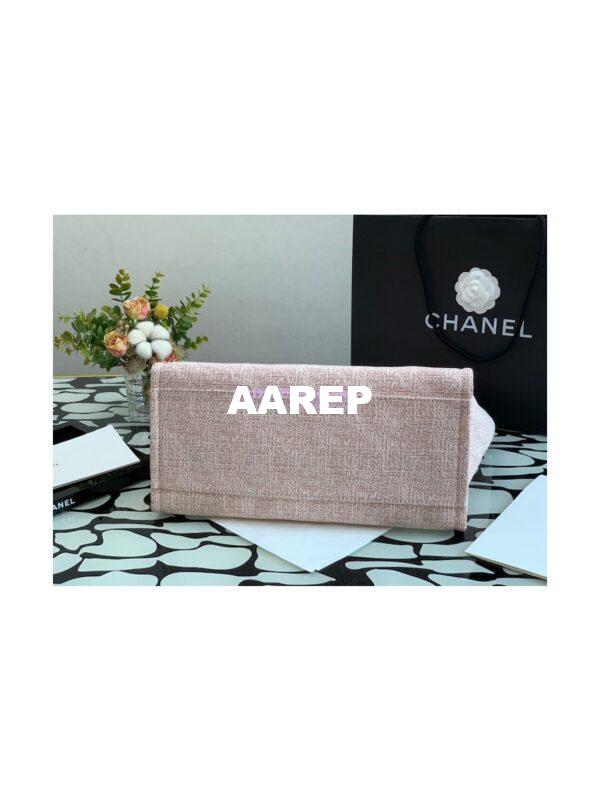 Replica Chanel Deauville Mixed Fibers Calfskin Shopping Bag A66941 Pink Jacquard 11