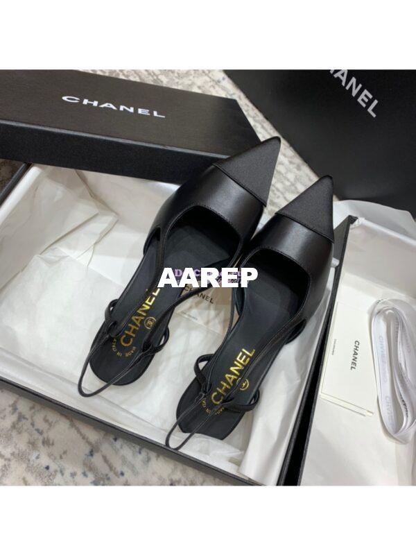 Replica Chanel Slingbacks Heel G35259 Lambskin Black 6