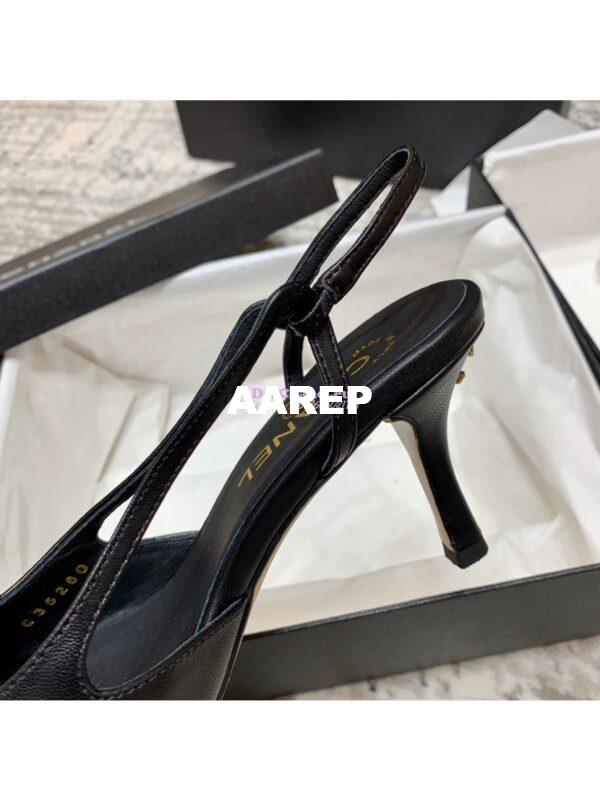 Replica Chanel Slingbacks Heel G35259 Lambskin Black 8
