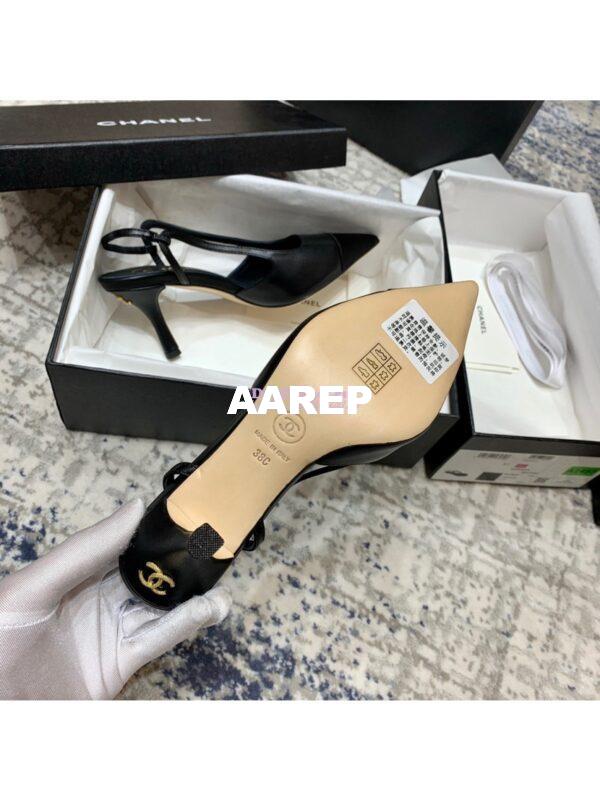Replica Chanel Slingbacks Heel G35259 Lambskin Black 9