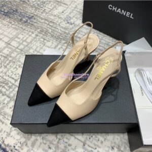 Replica Chanel Slingbacks Heel G35259 Lambskin Beige 2