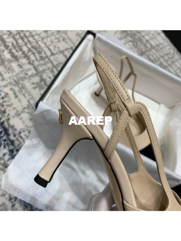 Replica Chanel Slingbacks Heel G35259 Lambskin Beige 10