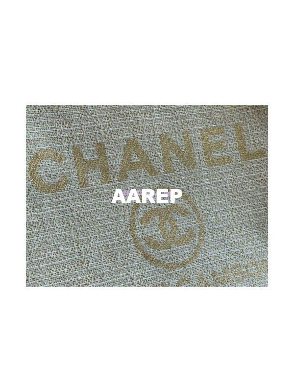 Replica Chanel Deauville Mixed Fibers Calfskin Shopping Bag A66941 White Gold 6