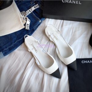 Replica Chanel Slingbacks Flat G35261 Patent White