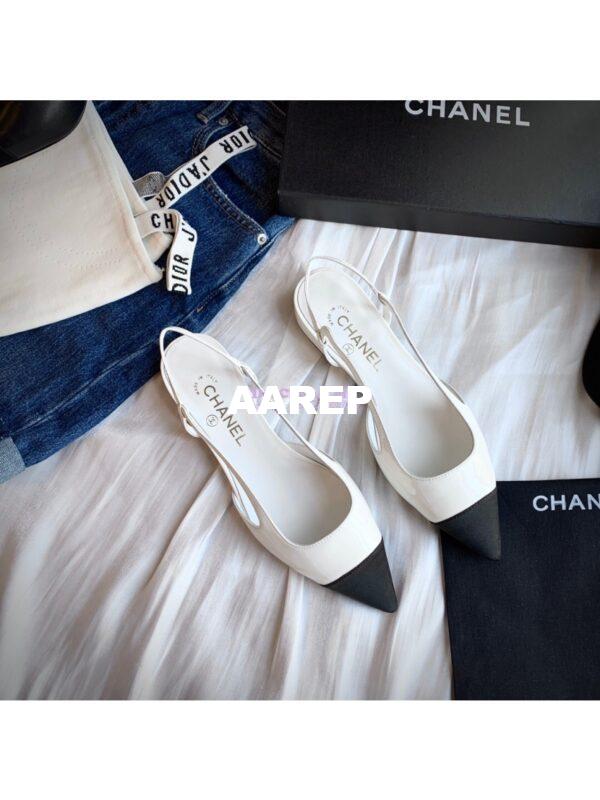 Replica Chanel Slingbacks Flat G35261 Patent White 3