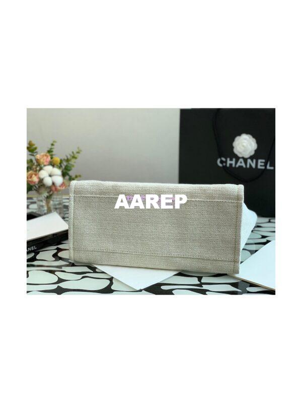 Replica Chanel Deauville Mixed Fibers Calfskin Shopping Bag A66941 White Gold 11