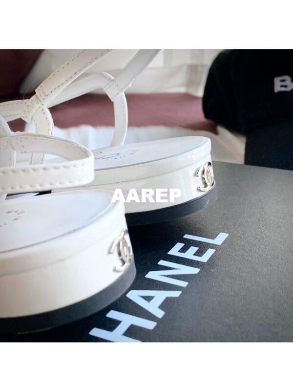 Replica Chanel Slingbacks Flat G35261 Patent White 7