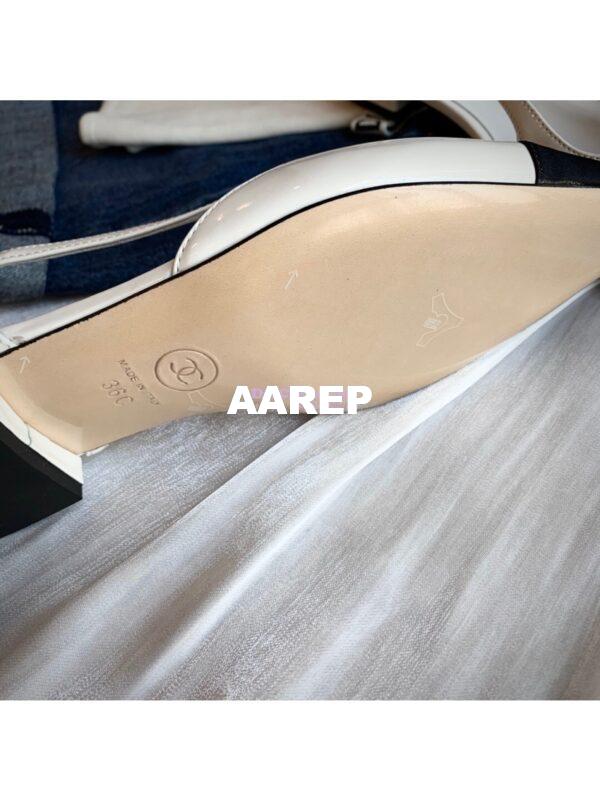 Replica Chanel Slingbacks Flat G35261 Patent White 11