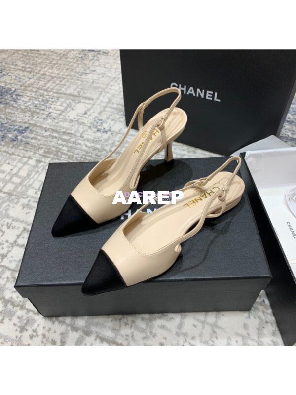 Replica Chanel Slingbacks Flat G35261 Lambskin Beige 3