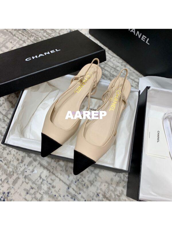 Replica Chanel Slingbacks Flat G35261 Lambskin Beige 4