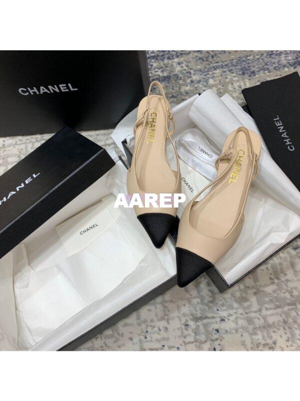 Replica Chanel Slingbacks Flat G35261 Lambskin Beige 5